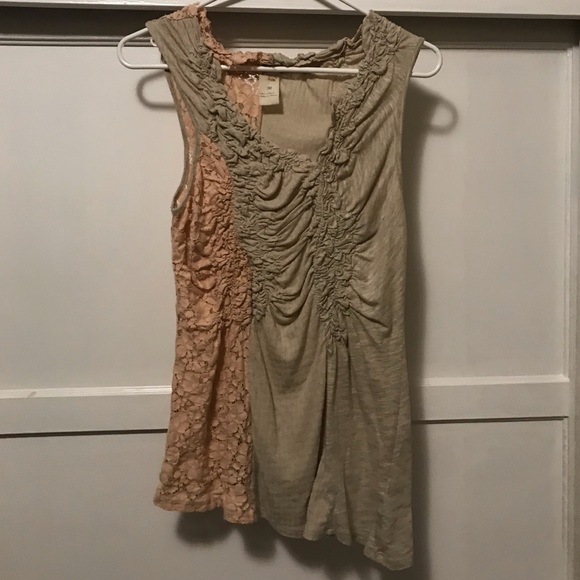 Anthropologie Beige Peach Sleeveless Top Medium - Picture 1 of 8